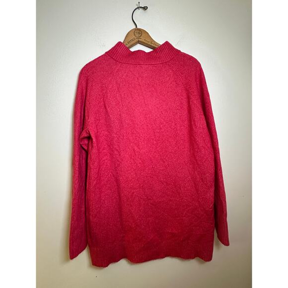 NWT Talbots Mock Neck Button Up Sweater - Hot Pink - Size Medium - Picture 5 of 5